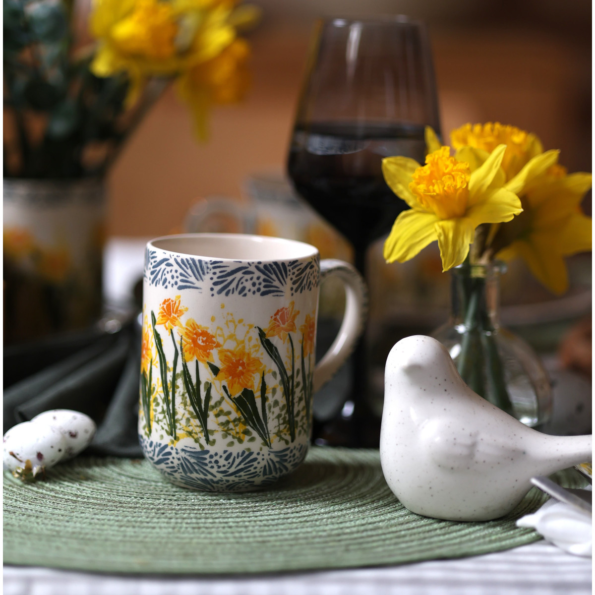 Kubek Aleksandra 400 ml - Dekoracja narcisia