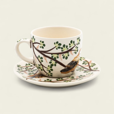 Filiżanka ze spodkiem Luna Sowa | Ręcznie malowana ceramika